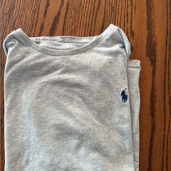 Cotton Polo by Ralph Lauren Light Gray Short Sleeve Tee - Picture 2 of 4